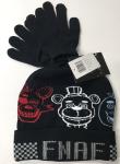 Five Nights at Freddy's Black Beanie and Mittens Set