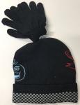 Five Nights at Freddy's Black Beanie and Mittens Set