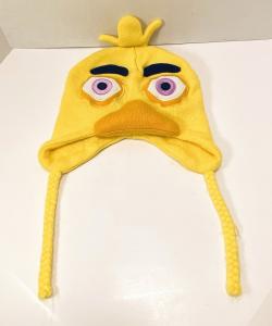 Chica Face FNAF Yellow Beanie Hat with Tassels