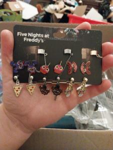 FNAF Fazbear Character Earring Set: Bonnie, Chica, Foxy