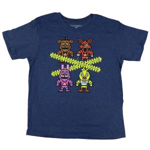 FNAF Boy's Pixelated Caution Tape Shirt