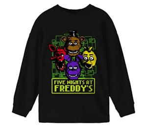 Five Nights at Freddy's Boys' Black Long Sleeve Shirt
