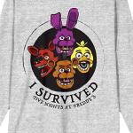 Five Nights at Freddy’s “I Survived” Gray Long Sleeve Tee