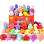 30 Pack Squishy Toys, Kawaii Squishies Party Favors for Kids 4-8 8-12 Treasure Box Toys for Classroom Birthday Xmas Gifts Goodie Bag Mini Animals Mochi Squishy Stress Relief Sensory Toys Random