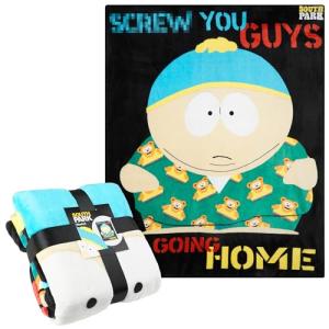 South Park Throw Blanket for Couch Soft Cozy Fleece Blankets Eric Kenny Cartman Bedroom Accessories Mens Gifts 59 x 51 Inches (Black/Multi Eric)