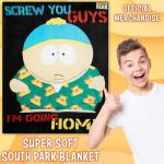 South Park Throw Blanket for Couch Soft Cozy Fleece Blankets Eric Kenny Cartman Bedroom Accessories Mens Gifts 59 x 51 Inches (Black/Multi Eric)