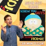South Park Throw Blanket for Couch Soft Cozy Fleece Blankets Eric Kenny Cartman Bedroom Accessories Mens Gifts 59 x 51 Inches (Black/Multi Eric)