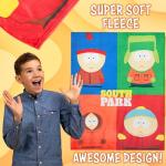 South Park Throw Blanket for Couch Soft Cozy Fleece Blankets Eric Kenny Cartman Bedroom Accessories Mens Gifts 59 x 51 Inches (Multi)