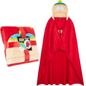 Get Trend South Park Adult Blanket with Hood, 51x59 in, Fleece Wearable Blanket Loungewear, Christmas Gifts for Men(Red South Park)