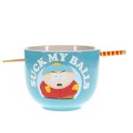 South Park Eric Cartman "Suck My Balls" Ceramic Ramen Dinnerware Set | Includes 20-Ounce Noodle Bowl and Wooden Chopsticks