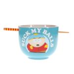 South Park Eric Cartman "Suck My Balls" Ceramic Ramen Dinnerware Set | Includes 20-Ounce Noodle Bowl and Wooden Chopsticks