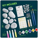 Dan&Darci Kids Rock Painting Kit - Glow in The Dark - Christmas Gifts Arts & Crafts for Boys and Girls Ages 6-12 - Craft Activities Kits - Creative Art Toys for 6, 7, 8, 9, 10, 11 & 12 Year Old Kid