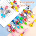 CZWZ 20Pcs Mini Multicolor Pens in One 4-in-1 Cute Pens Bulk for Kids, Fun Kawaii Ballpoint Pens for Birthdays and Children's Party Favors Gifts Teacher School Supplies