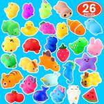 nobasco Squishies, 26 Pack Mochi Squishy Toys - Kawaii Cat Squishys Slow Rising Animals - Party Favors, Goodie Bag, Birthday Gifts, Mini Squishies Stress Reliever Toy