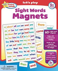 Active Minds Sight Words Magnets - Learn and Practice Language Building Skills needed for Reading (Ages 5 and Up)