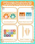 Montessori Educational Learning Toys for 3 4 5 Year Old Boys Girls Birthday Gifts, Toddler Preschool Learning Activities, Number Counting Blocks Toys for Kids, Math Manipulatives Counting Toy for 3-5