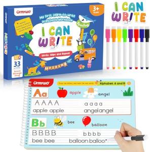 Preschool Learning Activities Kindergarten Workbooks, Toddler Alphabet Learning Educational Toys for 2 3 4 5 Year Old, Writing Practice Tracing Activity Books, 3 Year Old Boy Girl Gifts for Grandkids