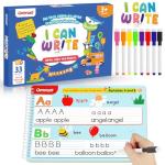 Preschool Learning Activities Kindergarten Workbooks, Toddler Alphabet Learning Educational Toys for 2 3 4 5 Year Old, Writing Practice Tracing Activity Books, 3 Year Old Boy Girl Gifts for Grandkids