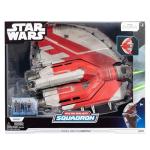 Star Wars Micro Galaxy Squadron Ahsoka Tano's T-6 Jedi Shuttle - 13-Inch Vehicle with Rotating Wings and Three 1-Inch Micro Figure Accessories