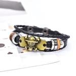 Nuahyaz 3Pcs Anime Leather Bracelets, Skull Punk Alloy Cuff Wristband