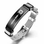 BayJew One Piece Anime Bracelet - Stainless Steel Adjustable Mesh Wristband with Skull Design for Men Women & Kids Christmas gifts