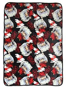 Inuyasha Anime Allover Chibi Character Soft Plush Fleece Throw Blanket 45" x 60"