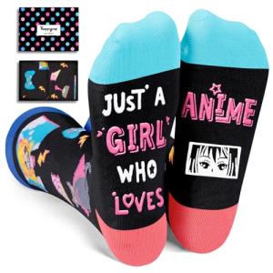 HAPPYPOP Anime Gifts for Teen Girls - Anime Lover Socks for Women, Japanese Animation Cartoon Themed Merch