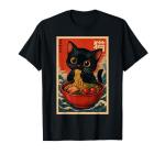 Kawaii Anime Cat Ramen Japanese Graphic Tees Men Women Teens T-Shirt