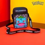 Pokemon Shoulder Bag Cross Body Bag for Kids - Adjustable Strap Kids Pikachu Small Travel Bag - Gamer Gifts (Black Bulbasaur)