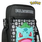 Pokemon Shoulder Bag Cross Body Bag for Kids - Adjustable Strap Kids Pikachu Small Travel Bag - Gamer Gifts (Black Bulbasaur)