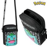 Pokemon Shoulder Bag Cross Body Bag for Kids - Adjustable Strap Kids Pikachu Small Travel Bag - Gamer Gifts (Black Bulbasaur)