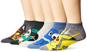 Pokemon Men's 5 Pack No Show Ankle Socks
