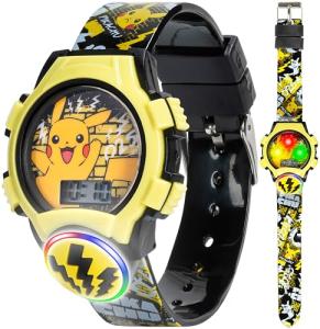 Pokémon Kids Watch – Pikachu Dial, Comfy Strap, Adjustable Fit, Flashing Lights – Pokémon Watch for Boys & Girls– 5.5" to 8"