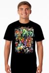Marvel Comics Logo Superheroes Group Captain America Spider-Man T-Shirt(Black,X-Large)