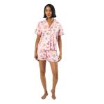 Bioworld Hello Kitty & Friends Floral Character Print Women's Pink Sleep Shirt & Shorts Set-XXL