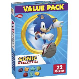 Sonic The Hedgehog Fruit Flavored Snacks, Treat Pouches, Gluten Free Snack, Value Pack, 22 Ct, 17.6 oz