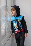 SEGA Sonic The Hedgehog Little Boys Fleece Half Zip Hoodie Black 6