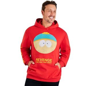 South Park Hoodie for Men, Warm Hooded Sweatshirt, Long Sleeve Sweater, Casual Pullover, Kyle Kenny Funny Gifts for Men (Red, L)