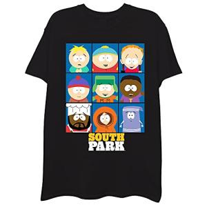 South Park mens South Park Character Group T-shirt - Kenny, Eric, Stan, Kyln, Chef T Shirt, Black, XX-Large US