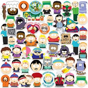 Officially Licensed South Park Character 50CT Vinyl Large Deluxe Stickers Variety Pack - Laptop, Water Bottle, Scrapbooking, Tablet, Skateboard, Indoor/Outdoor - Set of 50