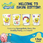 Silver Buffalo SpongeBob SquarePants Featuring Gary Poses Floral Krabby Patty 4 Pack Mini Glass Set, 1.5 Ounces