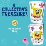 Silver Buffalo SpongeBob SquarePants Featuring Gary Poses Floral Krabby Patty 4 Pack Mini Glass Set, 1.5 Ounces
