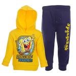 Nickelodeon SpongeBob SquarePants Little Boys Fleece Pullover Hoodie and Jogger Pants Outfit Set Yellow 7-8