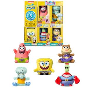 Micro Teenies - Spongebob Square Pants 5-Pack - Collectible Miniature Plush Figure, Suffed Animal, Toy Mini Soft Figure for Kids Ages 4+