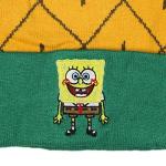 Spongebob Squarepants Embroidered Character Pineapple Cuff Pom Beanie Hat Multicolored