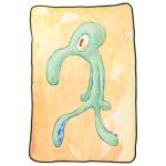 Silver Buffalo Spongebob Squarepants Squidward Artwork 45" x 60" Fleece Throw, Soft and Cozy Blanket, 180 GSM