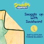 Silver Buffalo Spongebob Squarepants Squidward Artwork 45" x 60" Fleece Throw, Soft and Cozy Blanket, 180 GSM