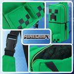 Minecraft Crossbody Bag for Kids Teens Creeper Sling Chest Bag for Travel with Adjustable Strap Gamer Gifts for Boys (Green)