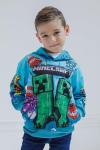 Minecraft Creeper Zombie Steve Big Boys Fleece Pullover Hoodie Turquoise 10-12
