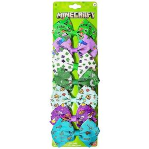 LUV HER Minecraft Kids Hair Bows - 7 Pcs 4 Inch Bundle - Hair Accessories Gift Set - Hair Bows for Kids - Multicolor Hair Clip with Alligator Clip - Ages 3 +